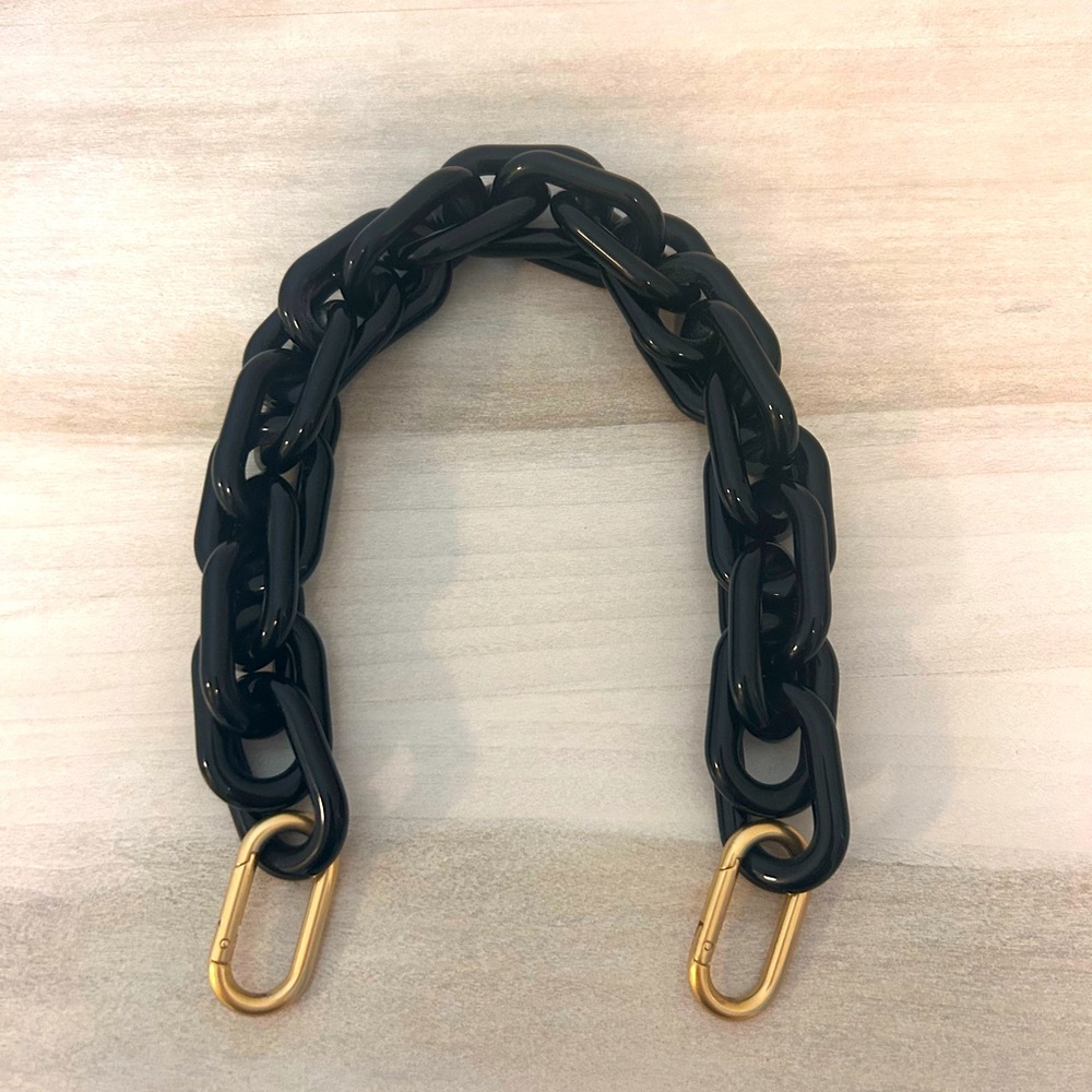 Clare V Black and Gold Chain Strap